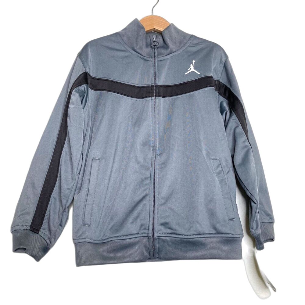 Air Jordan Boys Jacket Full Zip Grey & Black Kids Size 7 NWT